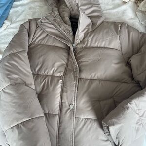 Women's Tan Puffer Jacket